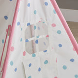 Asweet teepee with color dots, indoor play tent for babies.